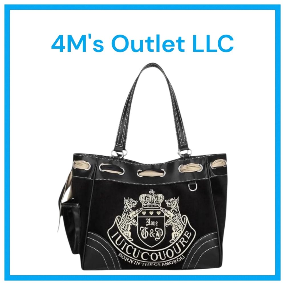 Y2K Black and Cream Crest Tote